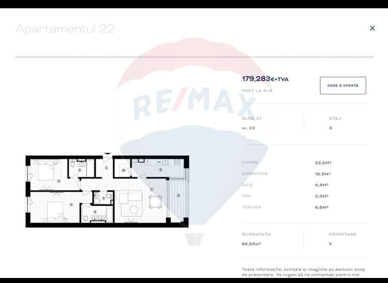 Apartament cu 4 camere în Țiglari