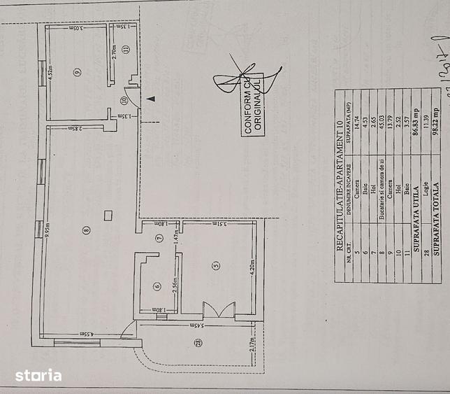Apartament cu 3 camere în Central