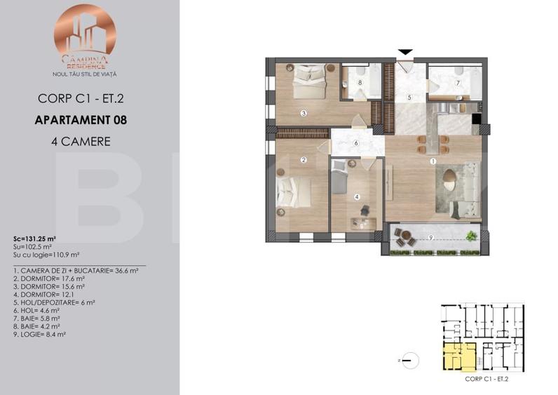 Apartament cu 4 camere decomandat, mobilat în Câmpina