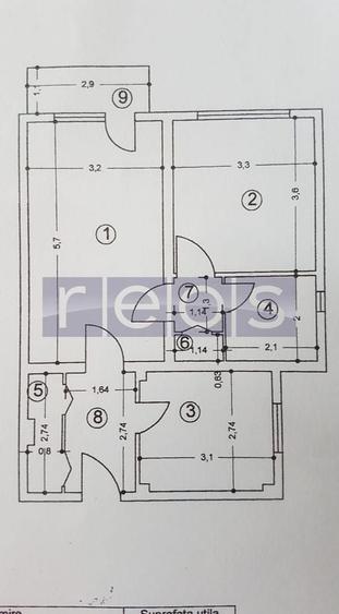Apartament cu 2 camere semidecomandat în Sebastian