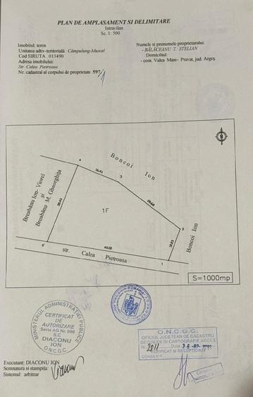 Teren de 1000 mp, în Central