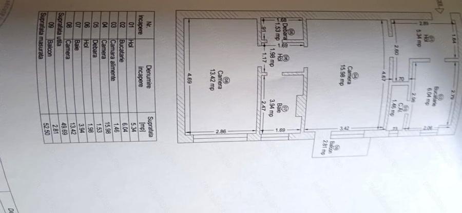 Apartament cu 2 camere semidecomandat în Tipografilor