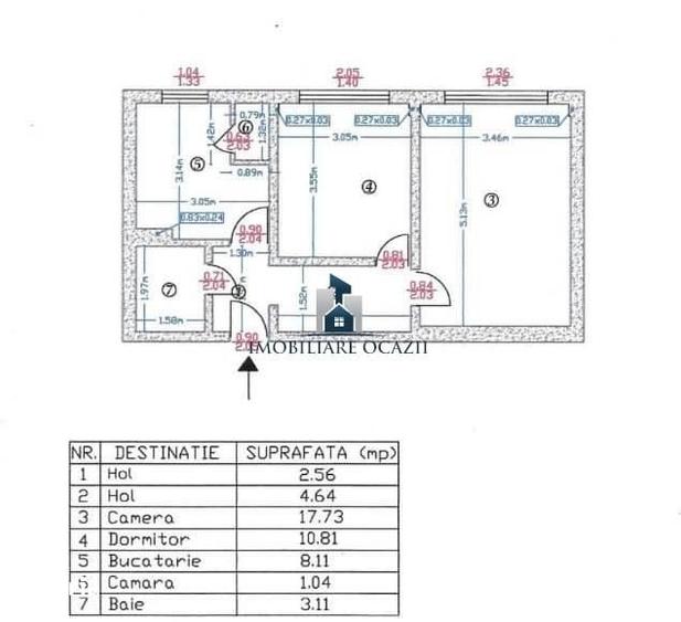 Apartament cu 2 camere decomandat în Giurgiului