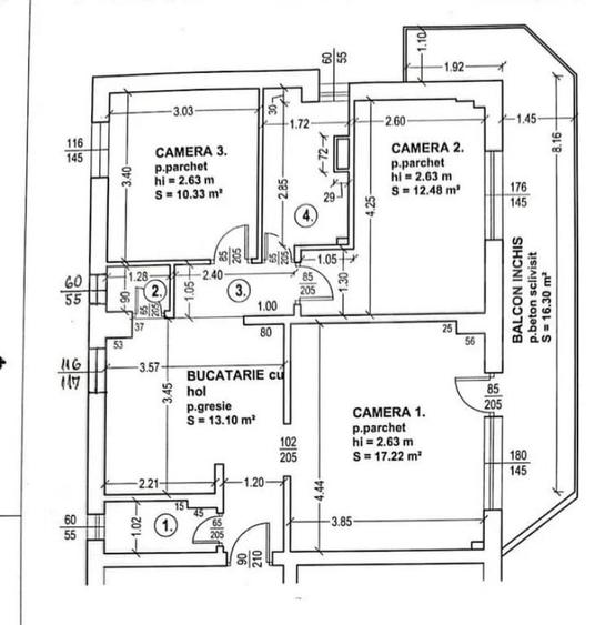 Apartament cu 3 camere decomandat în Tudor