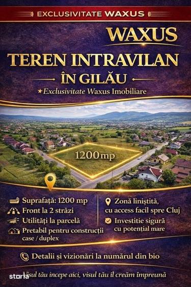 Teren de 1200 mp, în Gilău