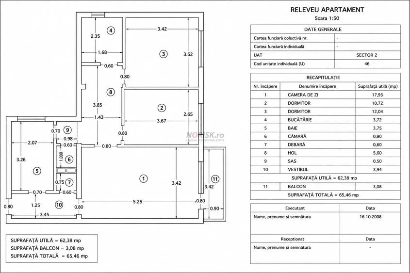 Ap 3 Camere | Soseaua Pantelimon | 65,5 mp  | Balcon | - 11