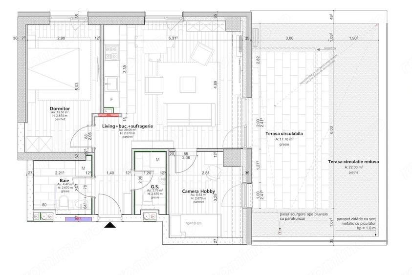Apartament cu 3 camere decomandat în Central