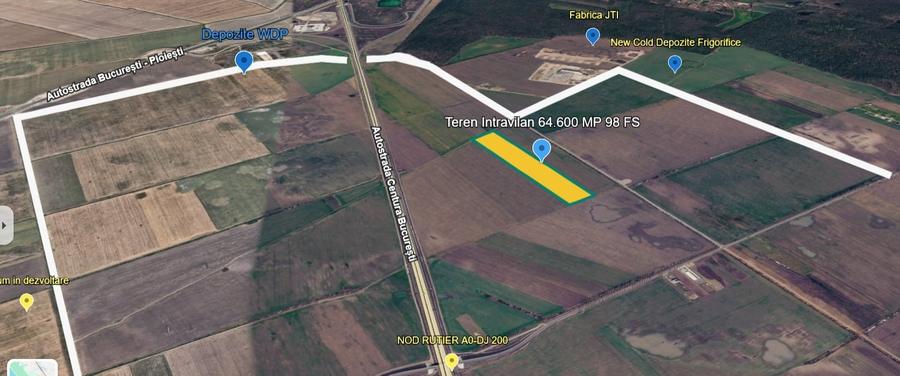 Teren Construcții intravilan de 64600 mp, în Ștefăneștii de Jos