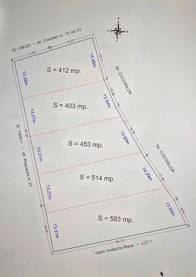 Teren Construcții intravilan de 403 mp, în Lumina
