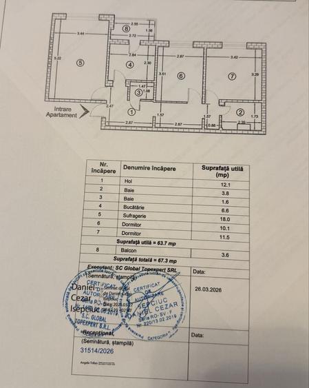 Apartament cu 3 camere decomandat în Obcini
