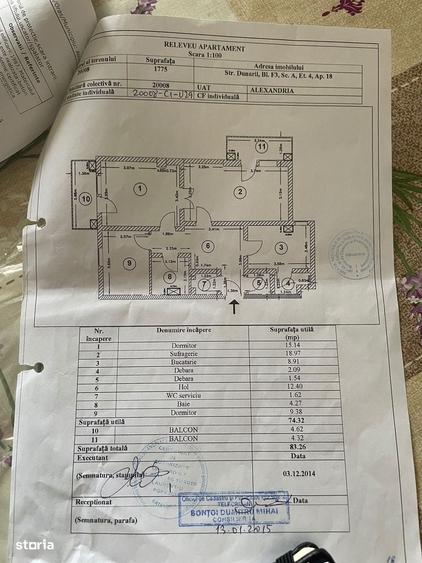 Apartament cu 3 camere în Central