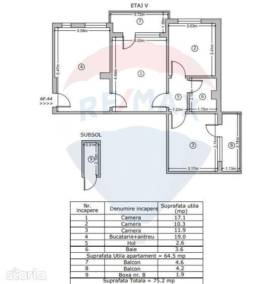 Apartament cu 3 camere, mobilat în Tipografilor