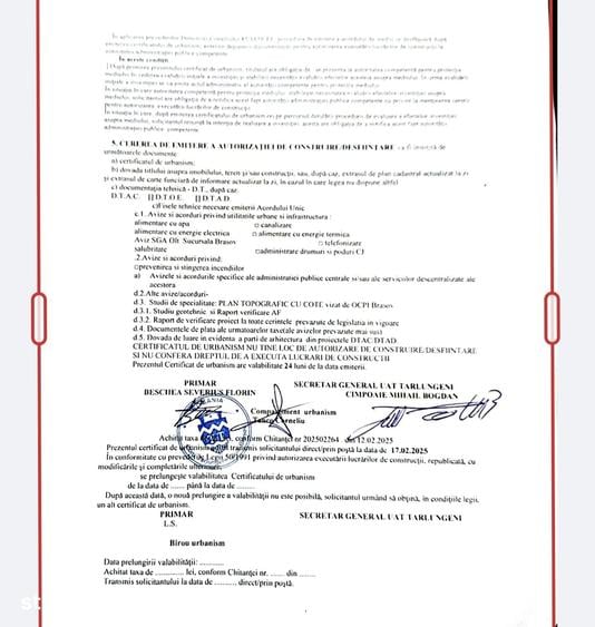 Teren de 1450 mp, în Tărlungeni