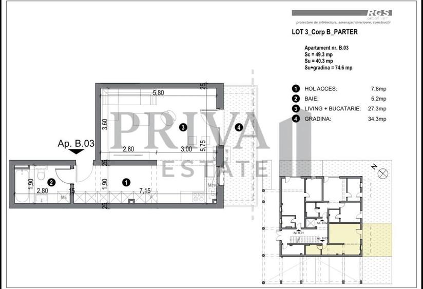 Apartament cu 3 camere în Dâmbovița