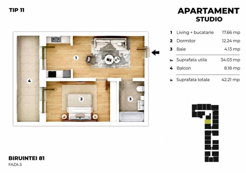 Apartament cu 2 camere în Central