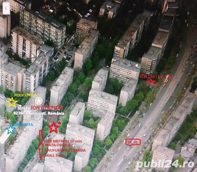 Apartament cu 3 camere semidecomandat în Central
