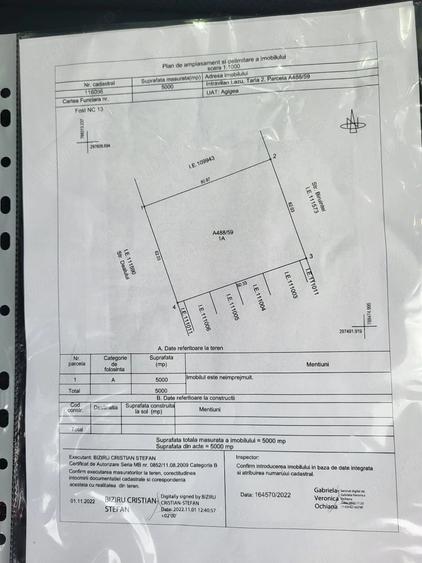 Teren de 5000 mp, în Lazu