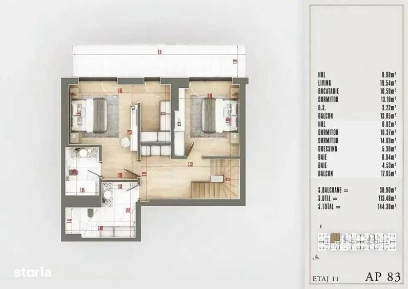 Apartament cu 4 camere în Central
