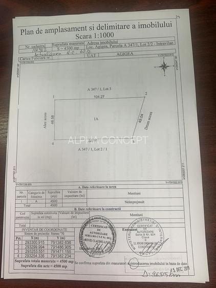 Teren Construcții intravilan de 4500 mp, în Agigea
