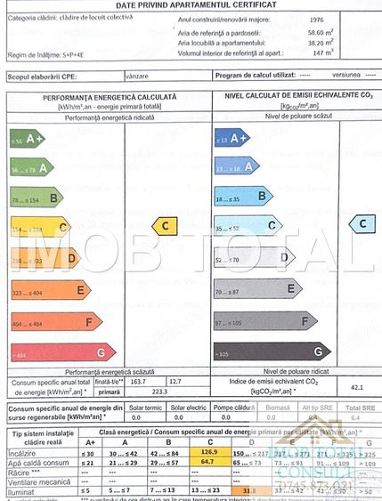 Apartament 3 camere, confort 1 semidecomandat, Gavana 2, etaj 4.