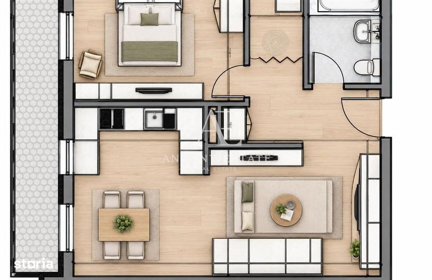 Apartament cu 2 camere în Ultracentral