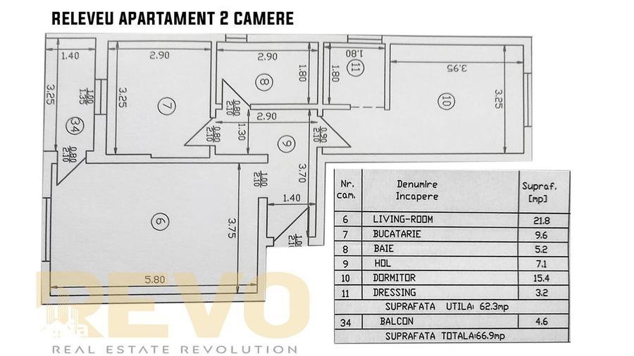 Apartament cu 2 camere în Dobroești