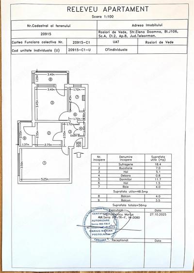 Apartament cu 2 camere decomandat în Ultracentral