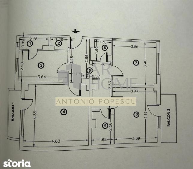 Apartament cu 3 camere decomandat, mobilat în Central