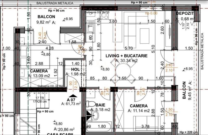 Apartament exclusivist cu panoramă superbă3 camere 2 balcoane. - 8