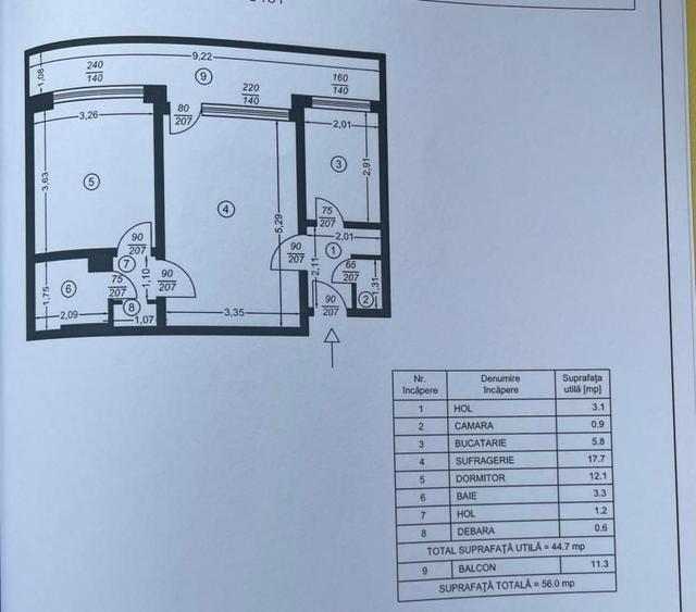 Apartament cu 2 camere decomandat în Sud