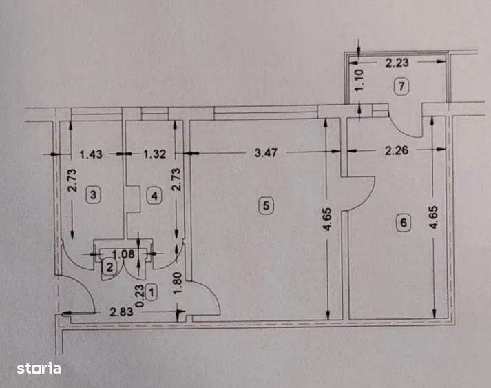 Apartament cu 2 camere nedecomandat în Mihai Bravu