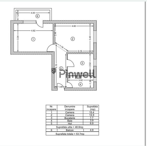 Apartament cu 2 camere decomandat, mobilat în Tineretului