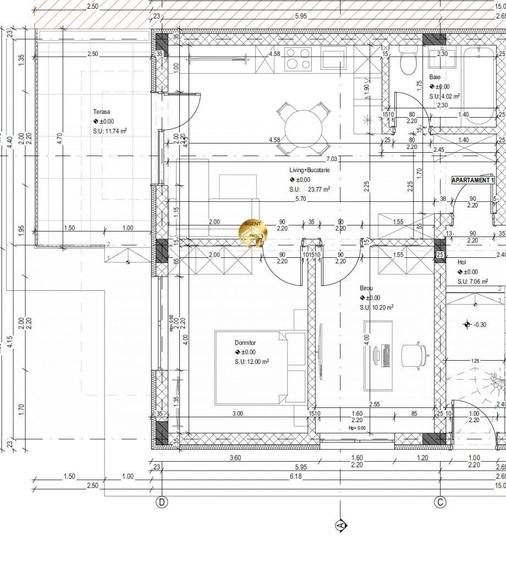 Apartament cu 3 camere în Central