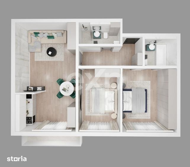 Apartament cu 3 camere decomandat în Trivale