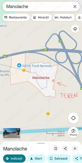 Teren de 1000 mp, în Manolache