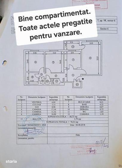 Apartament cu 3 camere decomandat, mobilat în Militari