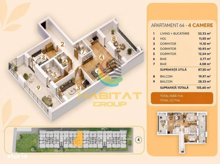 Vanzare Apartament 4 camere 135 mp - Popesti Leordeni | Metrou Berceni - 1