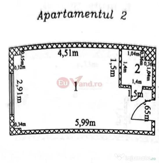 Garsonieră semidecomandată în Central