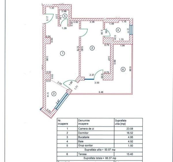 Apartament cu 2 camere semidecomandat, mobilat în Calea Victoriei
