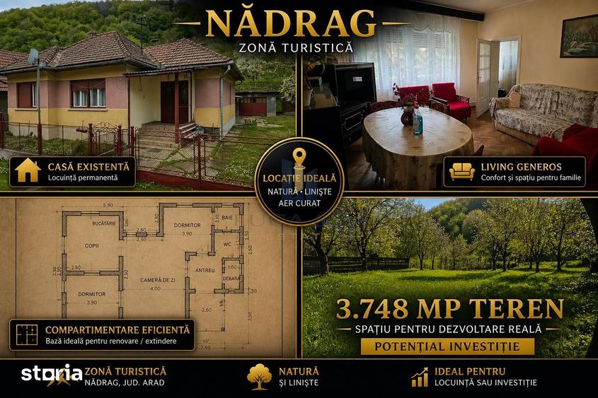 Casă cu 3 camere cu Teren 3748 Mp în Nădrag
