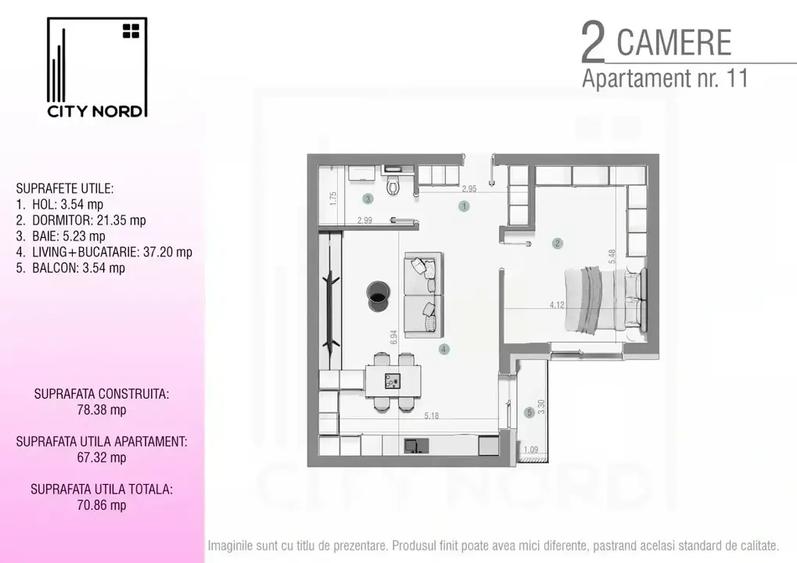 Apartament cu 2 camere în Central