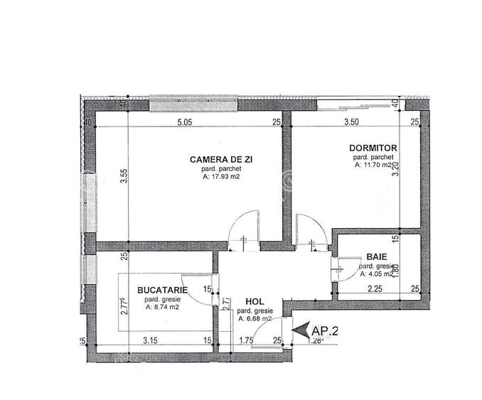 Apartament cu 2 camere decomandat, mobilat în Sud