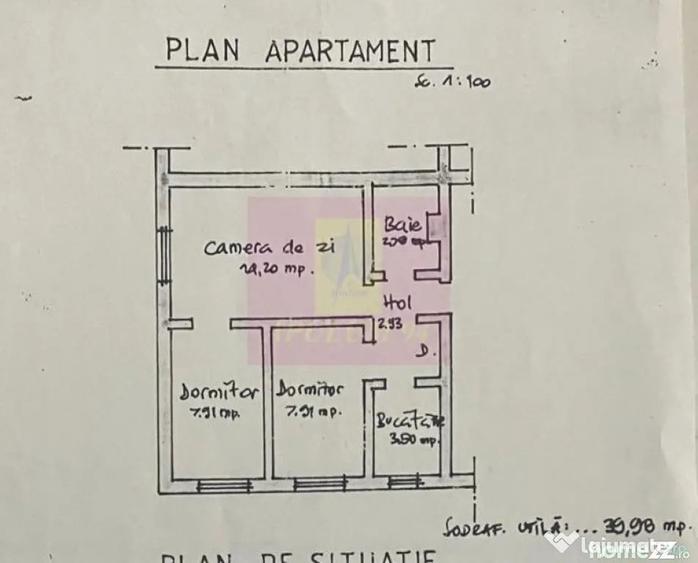 Apartament cu 3 camere semidecomandat în Autogară