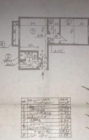 Apartament cu 2 camere în Basarabia