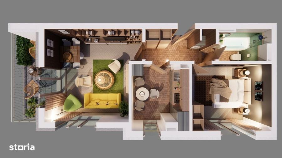 Apartament cu 2 camere în Albești