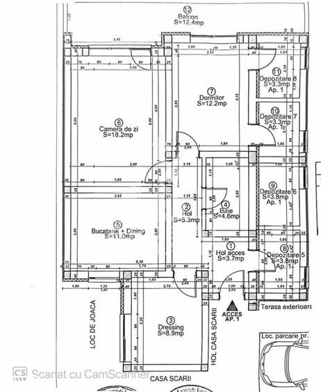Apartament cu 3 camere, loc de parcare, la parter, in Giroc - 1