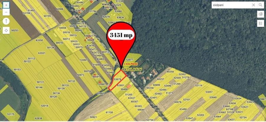 Teren de 3451 mp, în Ciolpani