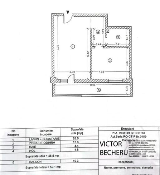 Apartament cu 2 camere decomandat, mobilat în Palazu Mare