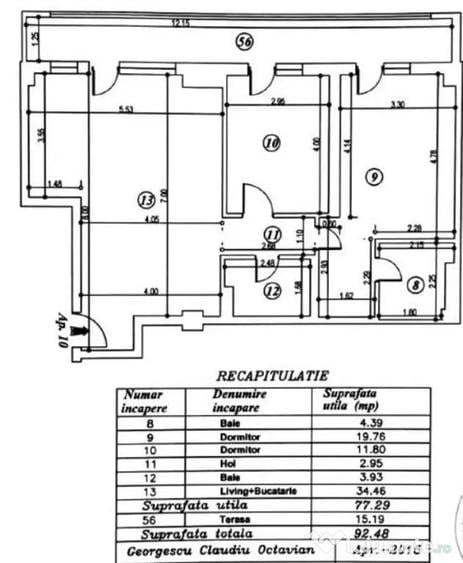 Apartament cu 3 camere semidecomandat în Băneasa