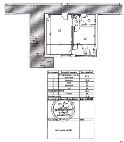 Apartament cu 2 camere semidecomandat în Tunari